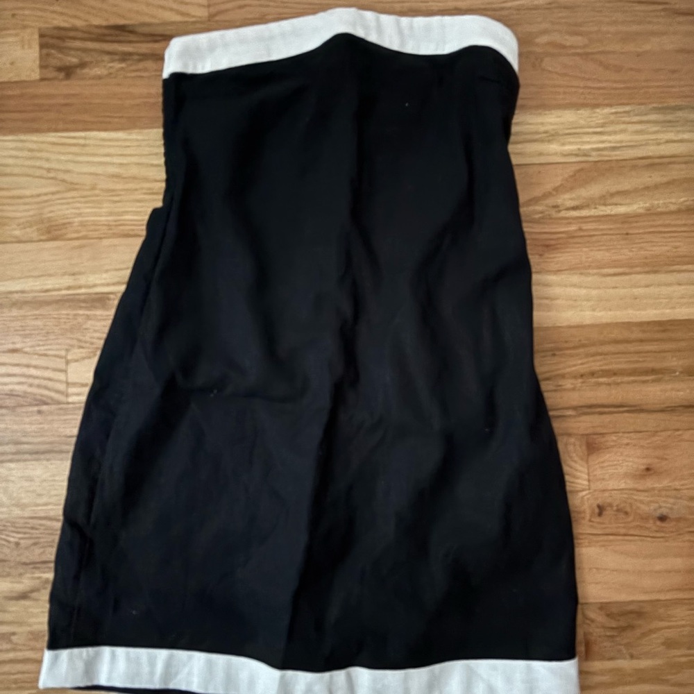Abercrombie & Fitch Black Strapless Dress with White Accents